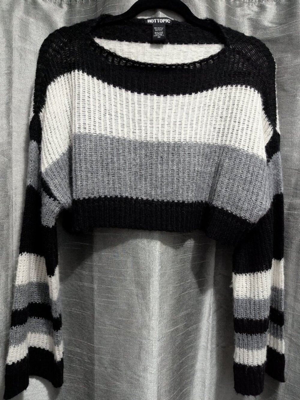 Hot Topic Cropped Blocked Striped Sweater